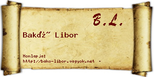 Bakó Libor névjegykártya